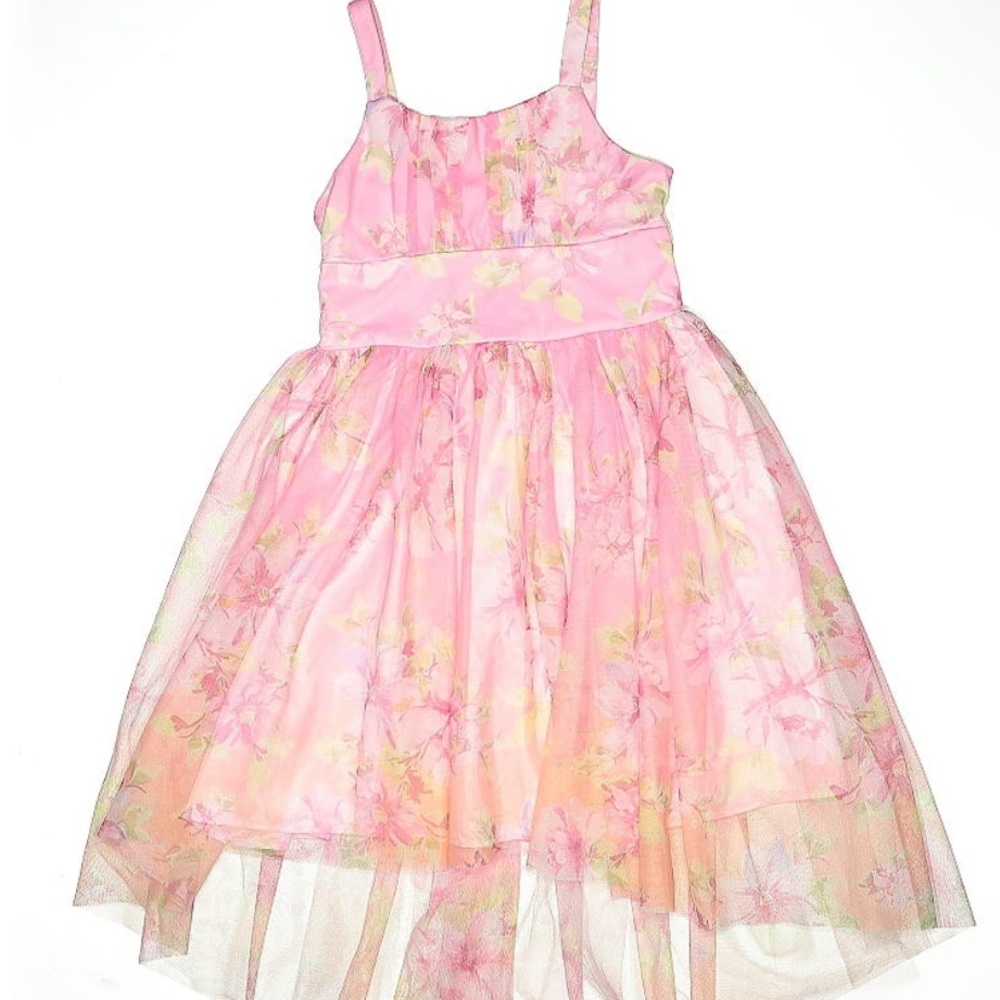 Zhenzi Pink Floral Kids Formal Dress